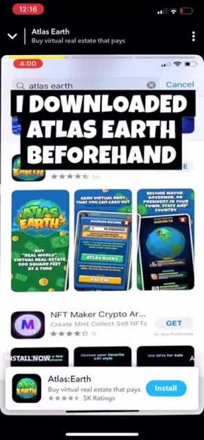 Love to see advertisements for Atlas Earth, but may i throw in a recommendation and get rid of the robot voice? Im assuming it’s for cost effective advertising, but me personally I always get turned off by ads with a robot voice. Makes the app sound like 