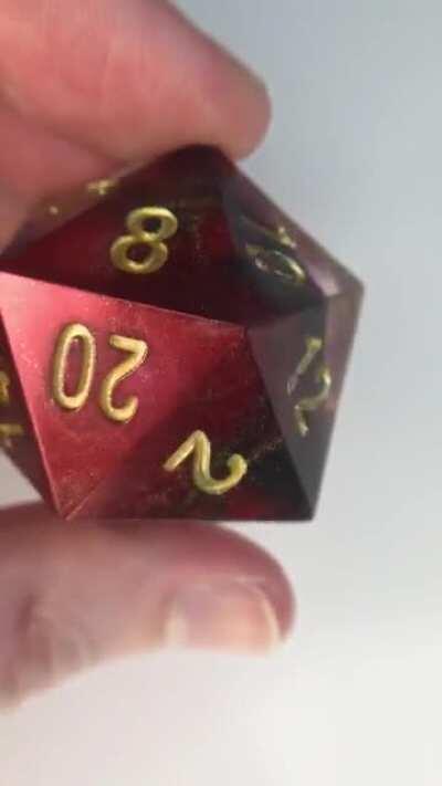 I made a Sauron themed chonky d20 for a giveaway! Used gold foil to create the ring inscription myself.