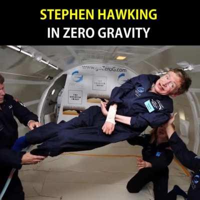 Hawking, got a feeling for weightlessness courtesy of GoZeroG, an outfit that has modified a Boeing 727 to create a zero-gravity environment allowing you to float, flip and soar as if you were in space