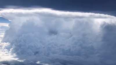 A storm seen from an airplane