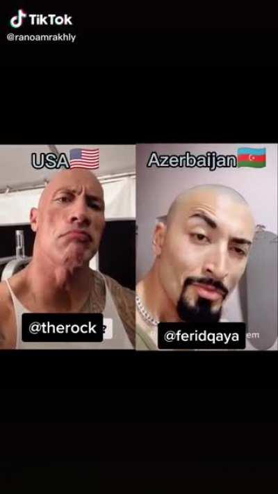 The Rock finally get an honor to meet his chad Azerbaijani counterpart