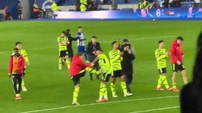 Ben White and Odegaard fighting after full time