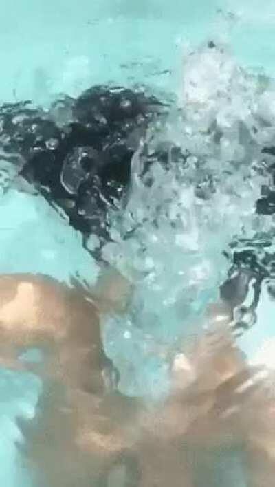 Titty drop by the pool