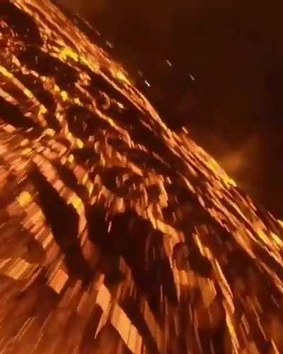 Flying a drone over an erupting volcano