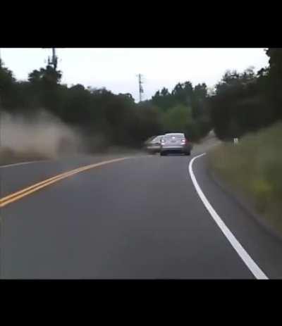 speeding down a one lane road