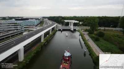 Raising the many bridges on the way from Rotterdam to Amsterdam