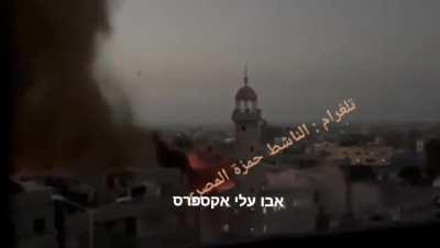 IDF strike on Al Mustafa Mosque in Khan Yunis, Gaza.