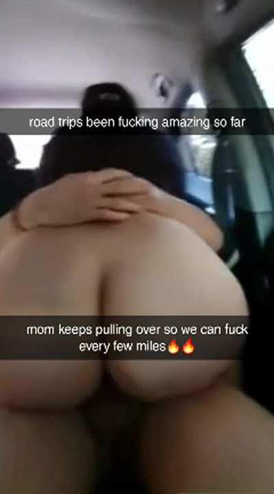 Mom you’re so horny! But yeah.. let’s pull over again I still have some cum to fill those juicy mommy holes