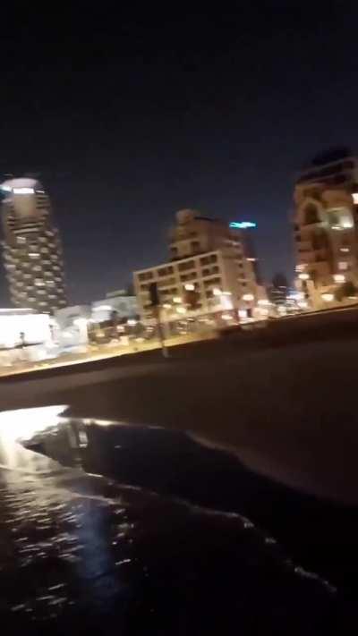 New footage shows the Houthi drone attack on Tel Aviv early this morning.