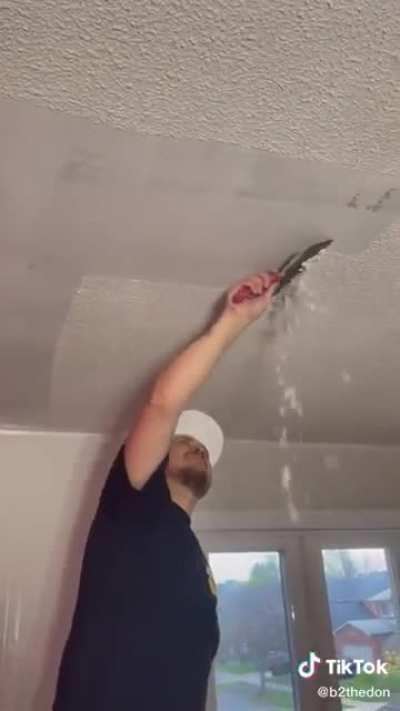 Textured ceiling removal (@b2thedon) on TikTok