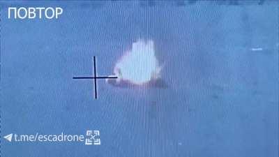 Ukrainian kamikaze drone PEGAS+ of the SBU special forces unit detected and destroyed another russian BMP, sending its turret high into air