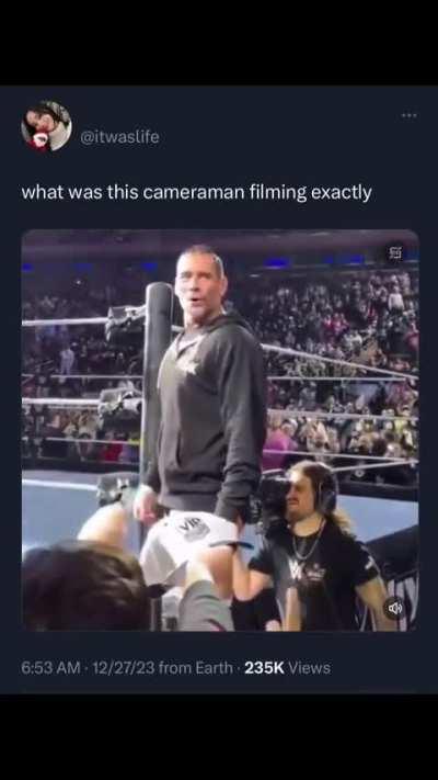 What the camera man doing?