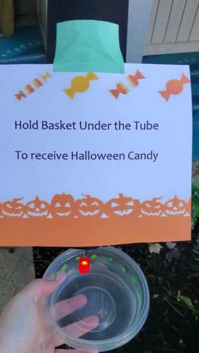 Hands-free no contact candy delivery device