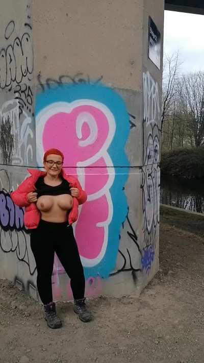 Flashing down by the river xx 42 UK cougar 5ft tall x