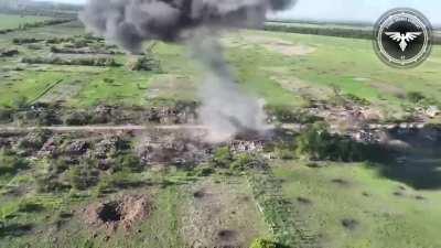 Higher quality of the beautiful explosion of 47th Brigade FPV drone destroying russian tank