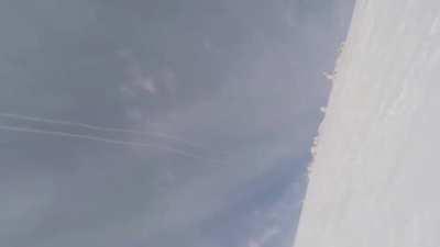 Iron Dome intercepts a Syrian projectile over the Hermon Ski resort.