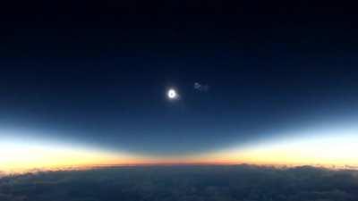 Solar eclipse from a plane