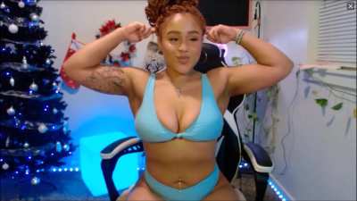 Horny fit biracial ebony-Latina flexes.