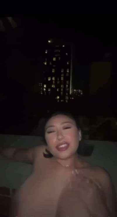 Busty Asian Slut Gets Fucked On Rooftop And Caught