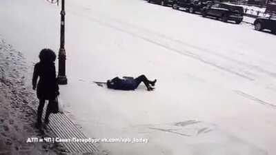 Helping someone who fell in snow