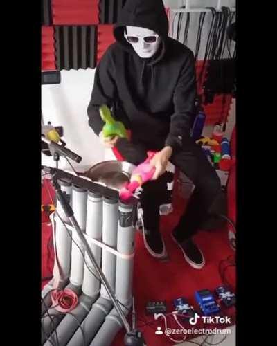 Awesome Drum Solo... Using Rubber Chickens (Turn Sound On)