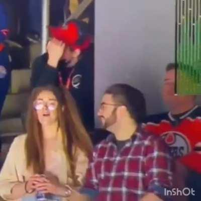 A surprise at an Edmonton Oilers hockey game. #bucketlist IG:  