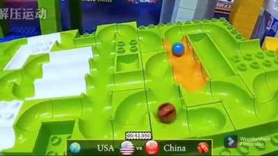 Interesting marbles racing match