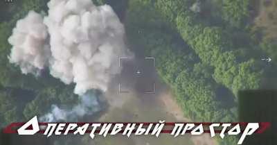 A Ukrainian T-72 gets hit by a LMUR helicopter-launched air-to-surface missile, May 2024