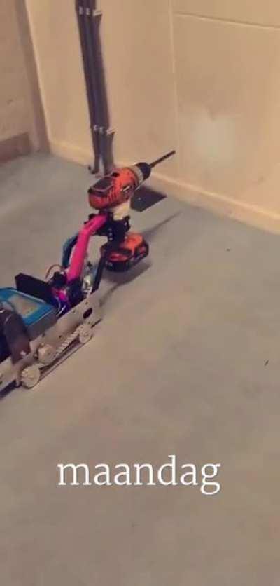 School project turned into wall drilling robot