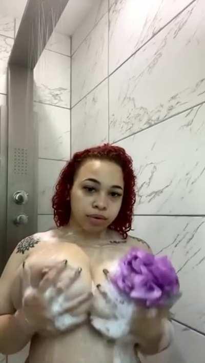 Mixed girl with huge tits