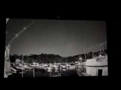 Captured on an infrared security camera at a marina on the Hudson River.