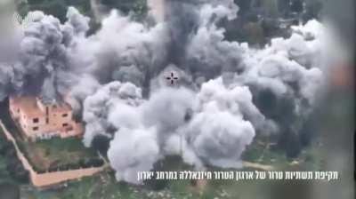 IDF airstrike on Hezbollah infrastructure in Yaroun