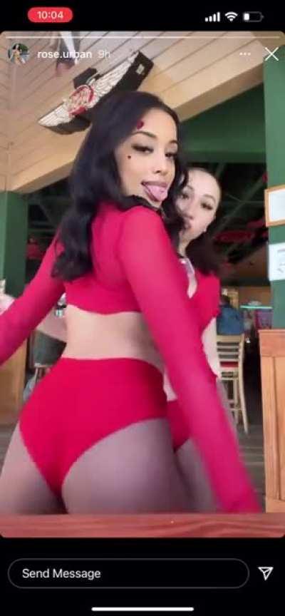 Juicy booty teen Rose Urban shakes ass with Co Worker!