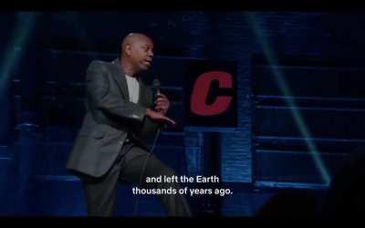 Comedian actor Dave Chappelle has a UFO-alien theory. Hear it