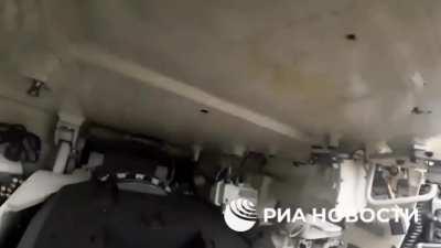 RU POV: Russian special forces film inside of destroyed abrams tank