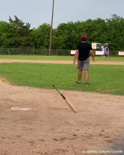 Baseball bat defying physics