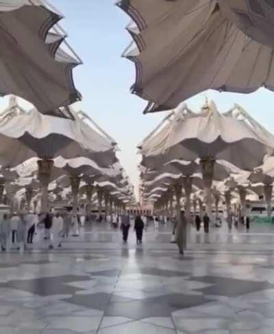 These umbrellas in The Makkah Grand Mosque