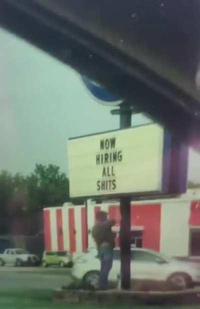 Fixing the Burger King signage