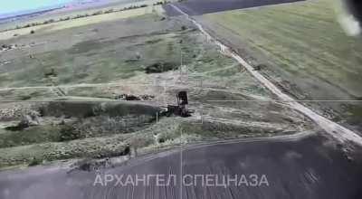 Russian Lancet drone hitting Ukrainian counter-battery radar - 2022 ( Music from original poster )