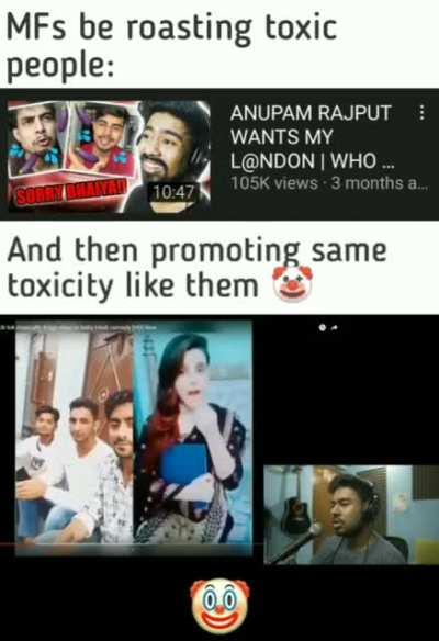 Koi iss chutiye ko batao isse dark humour nhi isse toxicity bolte hai