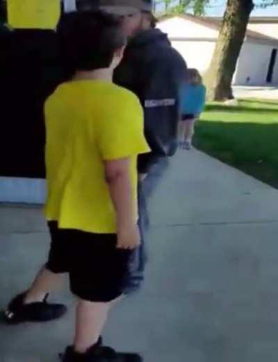 Man's patience runs deep, while kid gets put in his place.