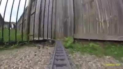 POV of lego train set