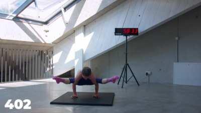 On the topic of Stefanie Millinger, here she is breaking her own WORLD RECORD once again - 406 Stalder press handstands in 1 hour!!!