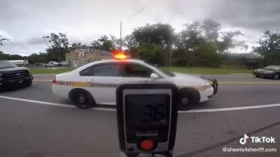 Busting Cop Speeding Through School Zone