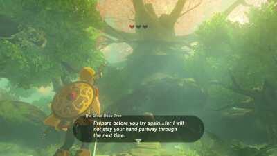 [BotW] Wow thank goodness the Deku tree stopped me from pulling the Master sword with such little hearts.