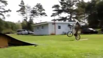 Backwards bike flip