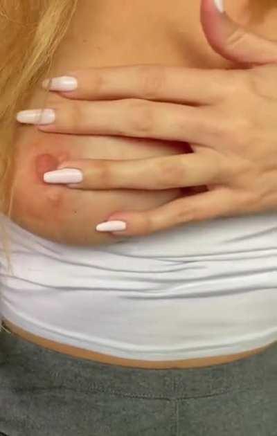Love touching my nips with freshly painted nails