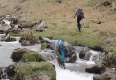 WCGW this guy trying to cross the river