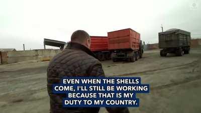 Ukrainian farmer in eastern Ukraine: &quot;Even when the shells come, I will still be working because that is my duty to my country.&quot;