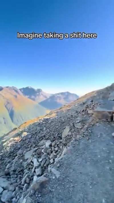 The most scenic toilet in the world located somewhere in Afghanistan 